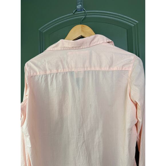 NEW Frank & Eileen EILEEN Cotton Relaxed Button Up Shirt Cantaloupe Orange XXS - Picture 5 of 8